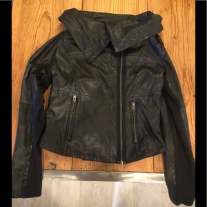 Muubaa Cowl Neck Leather Jacket